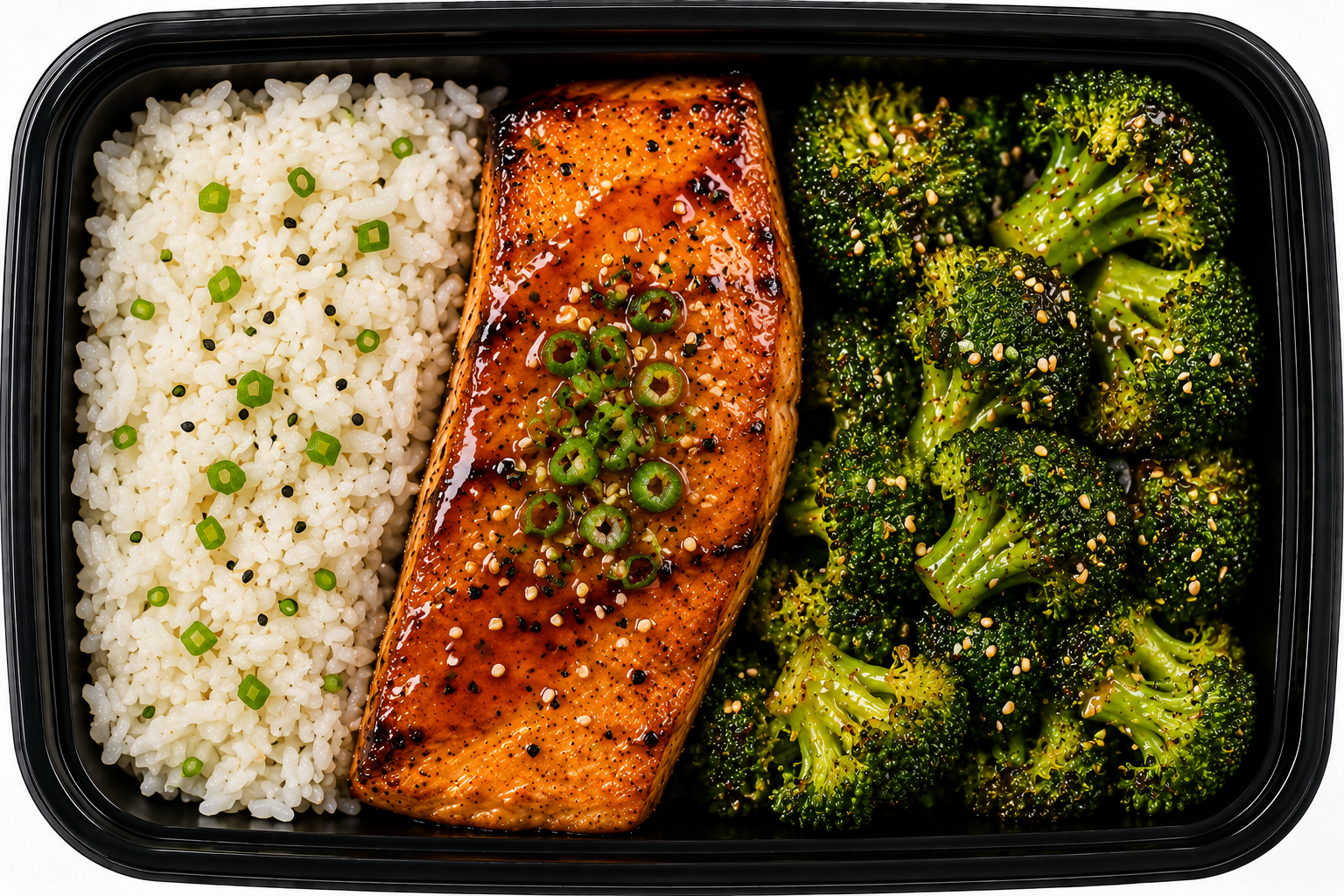 Teriyaki Salmon + Sesame Broccoli + Jasmine Rice