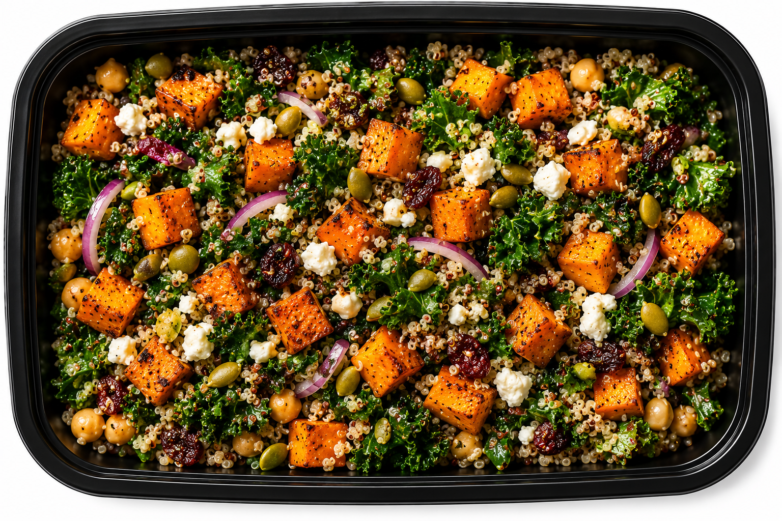 Quinoa Kale Salad w/ Sweet Potatoes